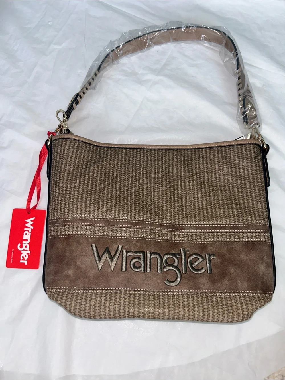 Wrangler by Montana West Leather Weave Hobo w/Convertible Crossbody Guitar Strap - Picture 2 of 11
